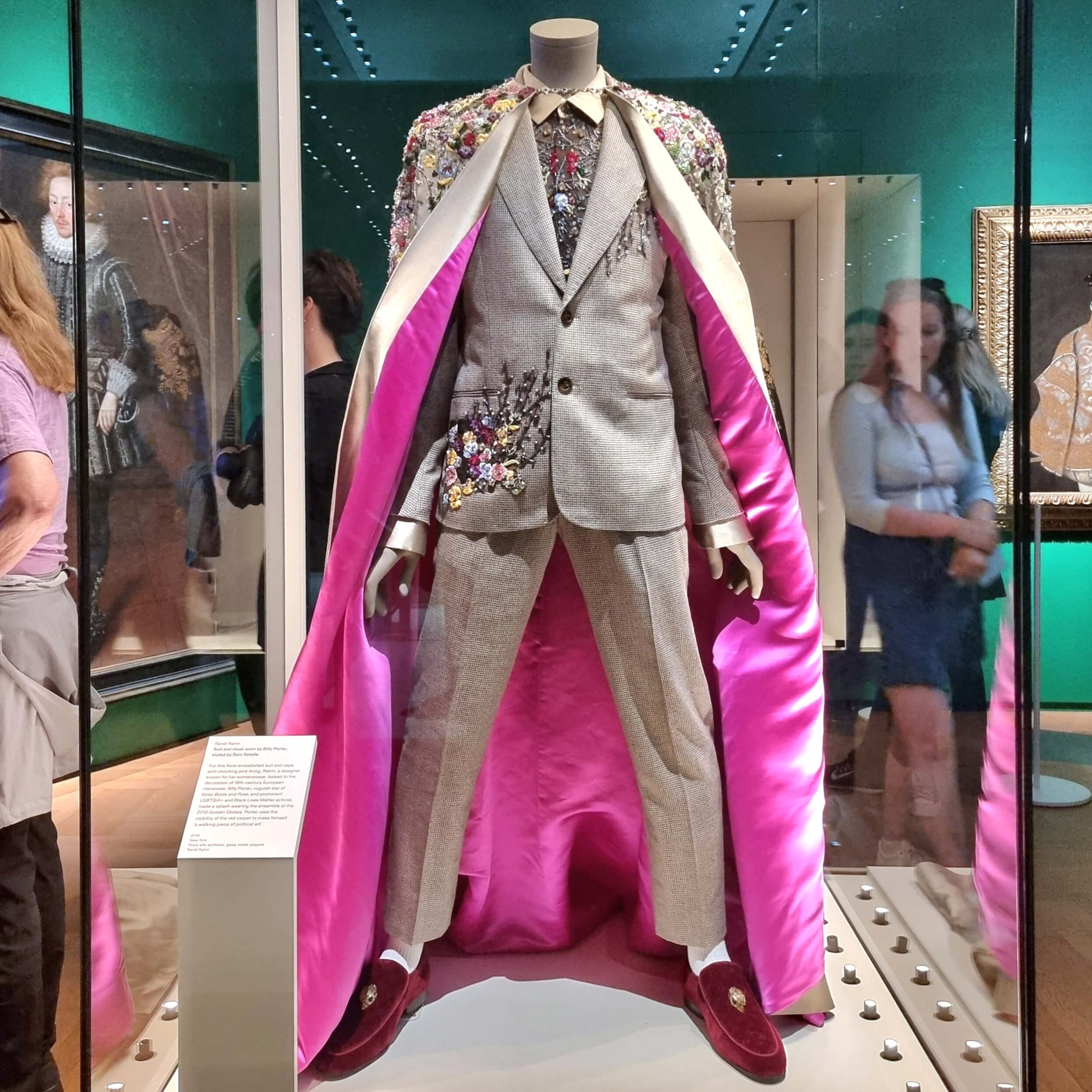 "Fashioning Masculinities. The Art of Menswear" at the V&A Museum, London / Look by Randi Rahm, worn by Billy Porter, styled by Sam Ratelle / 2018 / Exhibition View / 2022