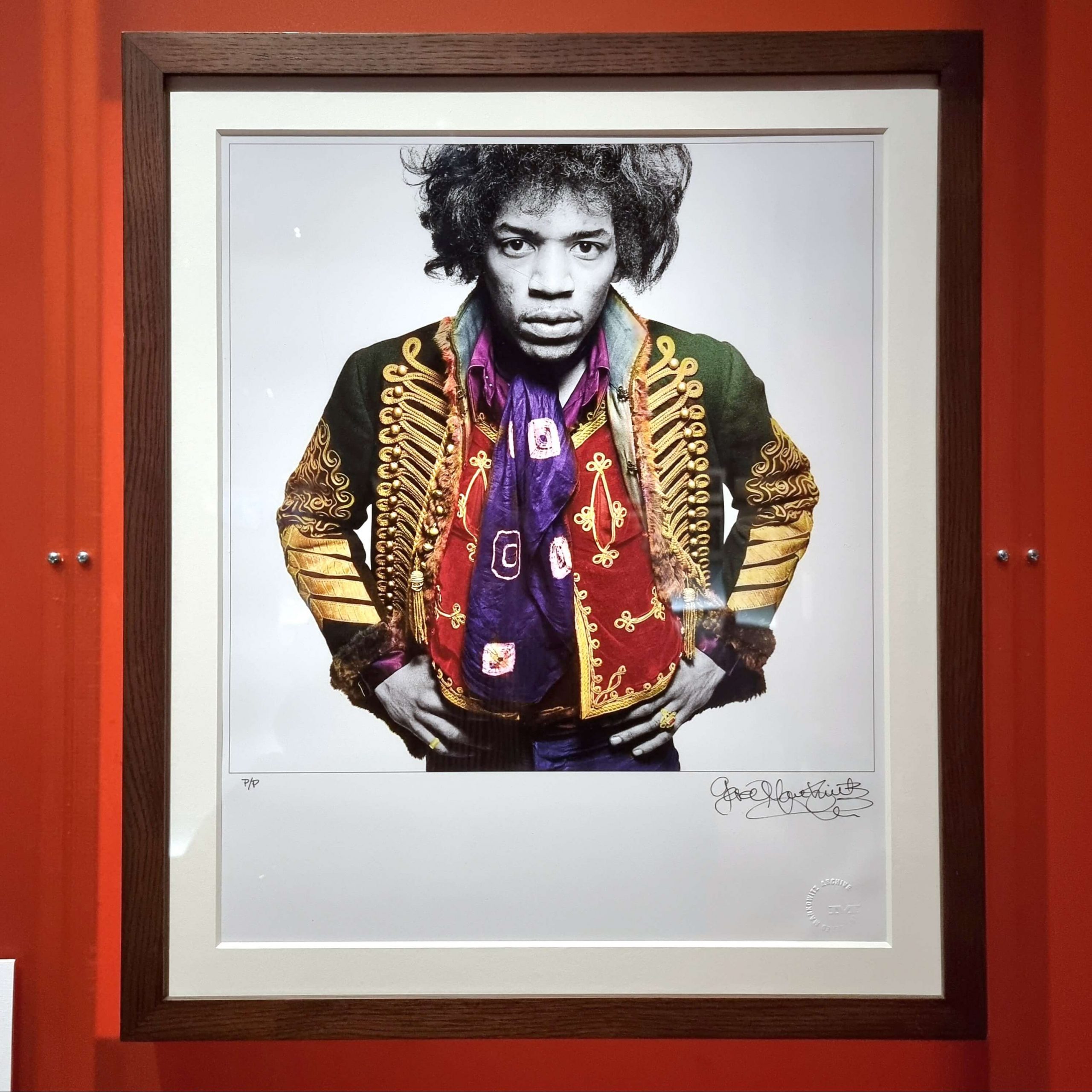 "Fashioning Masculinities. The Art of Menswear" at the V&A Museum, London / Jimi Hendrix / Gered Mankowitz / 1967 / Exhibition View / 2022