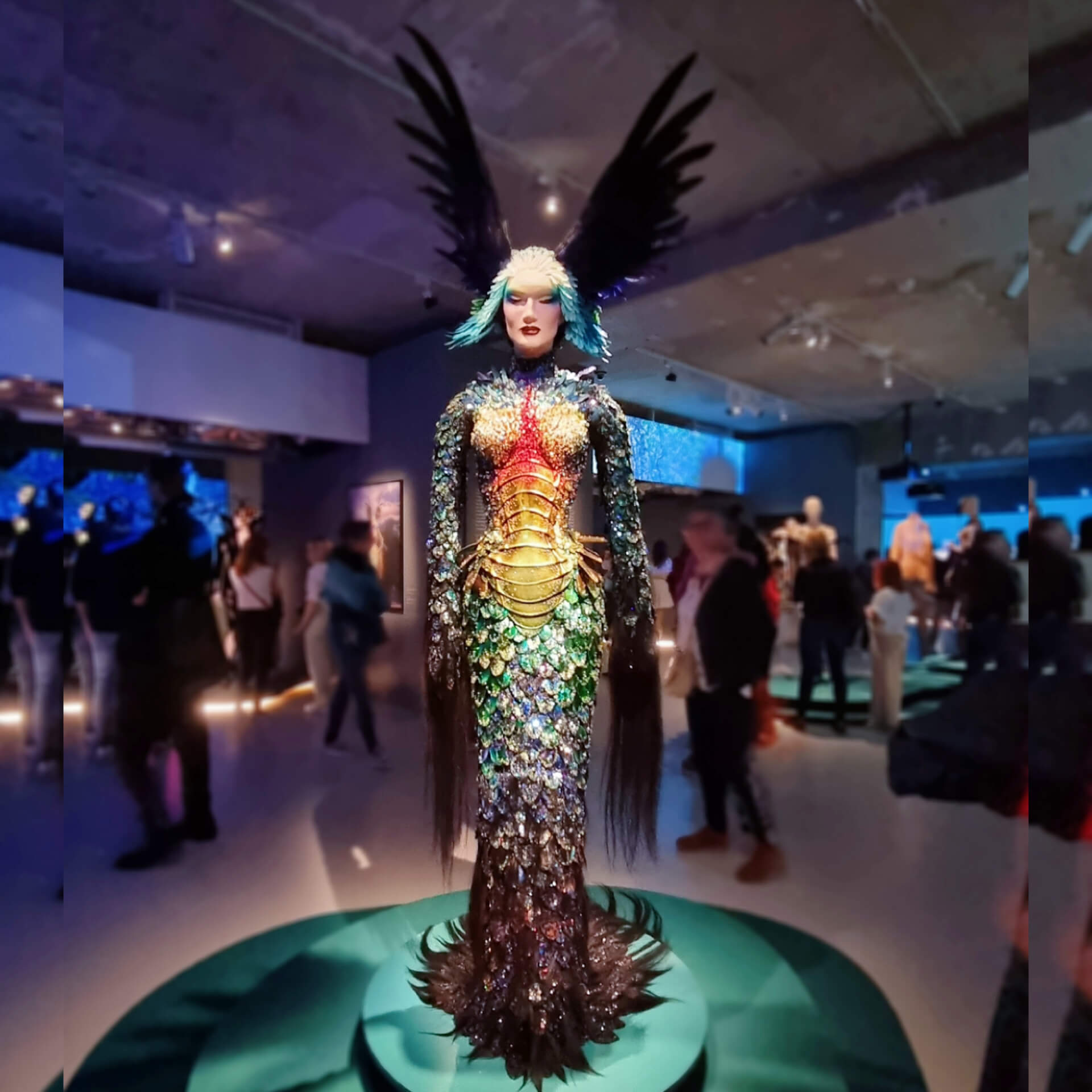 Thierry Mugler dress, entrance of the exhibition COUTURISSIME, Musée des Arts décoratifs, 2022